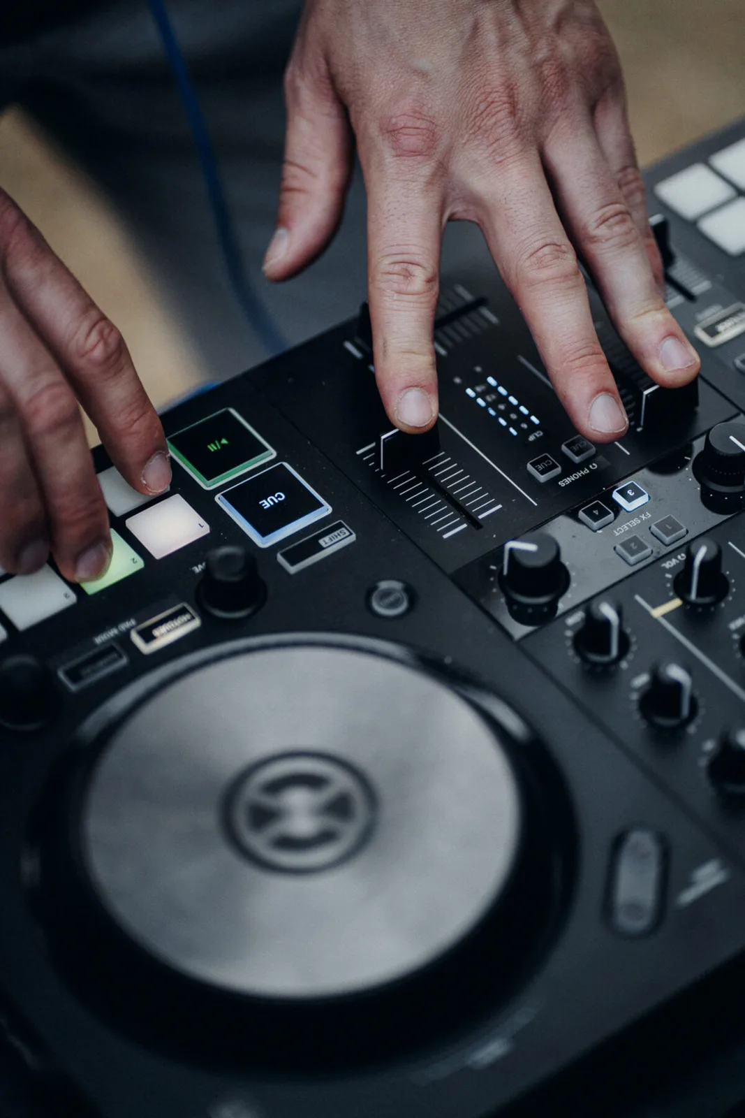 Nahaufnahme DJ-Mixer